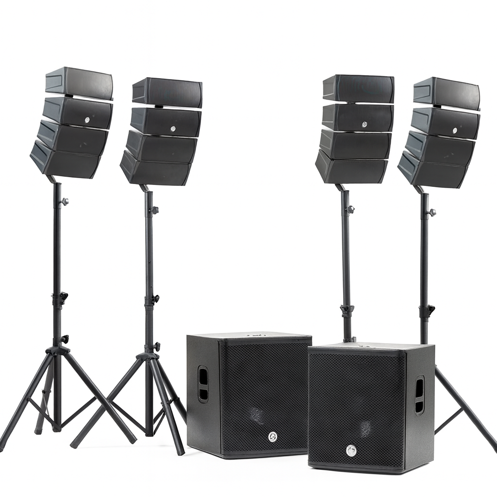 BM SONIC – Výkonná audio súprava 2400 W s 8 satelitmi, 2 subwoofermi, Bluetooth, USB, SD a AUX