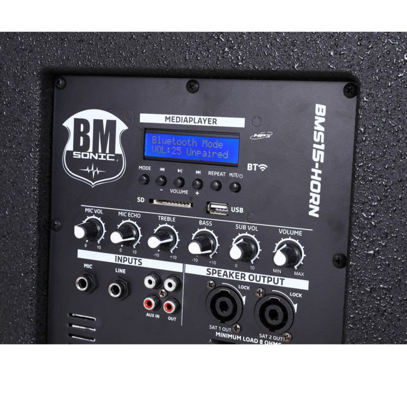 BM SONIC – Výkonná audio súprava 1200 W Horn Super Systém s Bluetooth, USB, SD a AUX