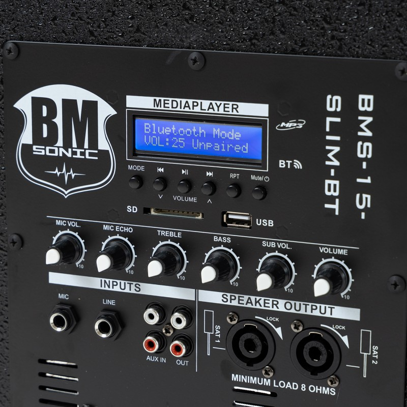 BM SONIC – Profesionálna audio súprava 1200 W s mikrofónom, Bluetooth, USB, SD a AUX