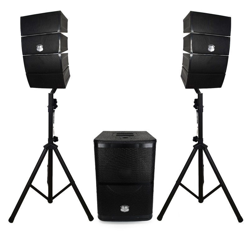 BM SONIC – DJ audio súprava Pure Array 1000 s 2 satelitmi, subwooferom, stojanmi, USB, Bluetooth, SD a AUX