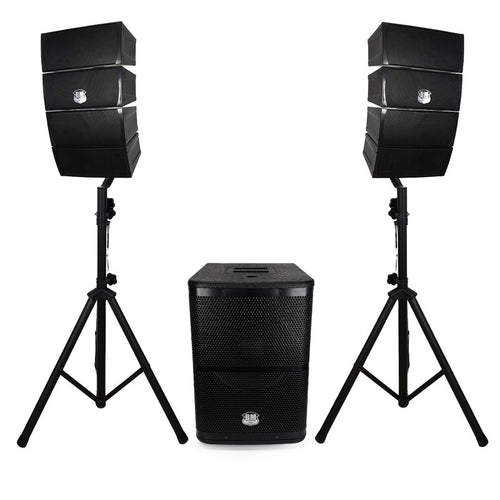 BM SONIC – DJ audio súprava Pure Array 1000 s 2 satelitmi, subwooferom, stojanmi, USB, Bluetooth, SD a AUX