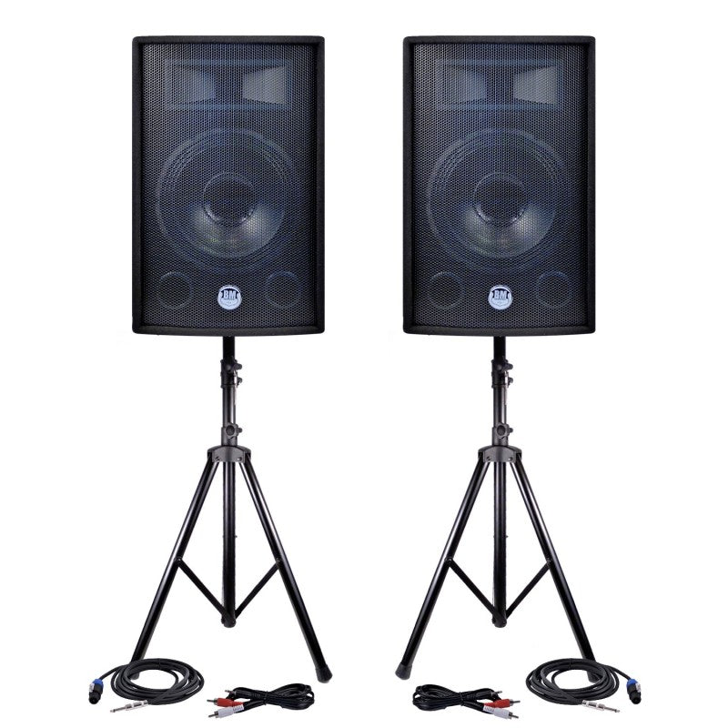 BM SONIC – Výkonná audio súprava 2400 W s 2 reproduktormi 12″, subwooferom 18″, stojanmi, mikrofónom, USB, Bluetooth a AUX
