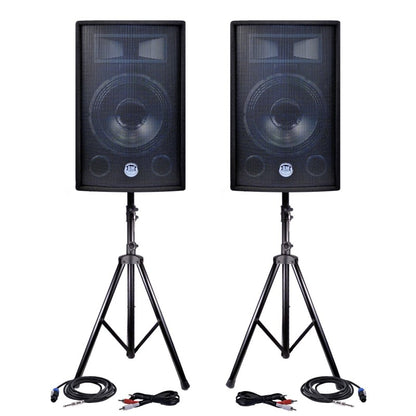 BM SONIC – Výkonná audio súprava 2400 W s 2 reproduktormi 12″, subwooferom 18″, stojanmi, mikrofónom, USB, Bluetooth a AUX